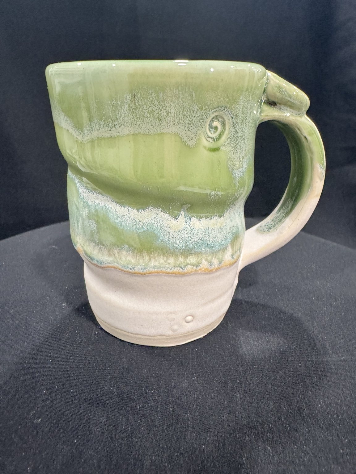 Green handmade mug