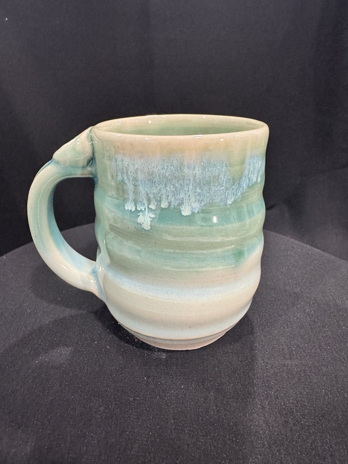 Sea-glass blue handmade mug
