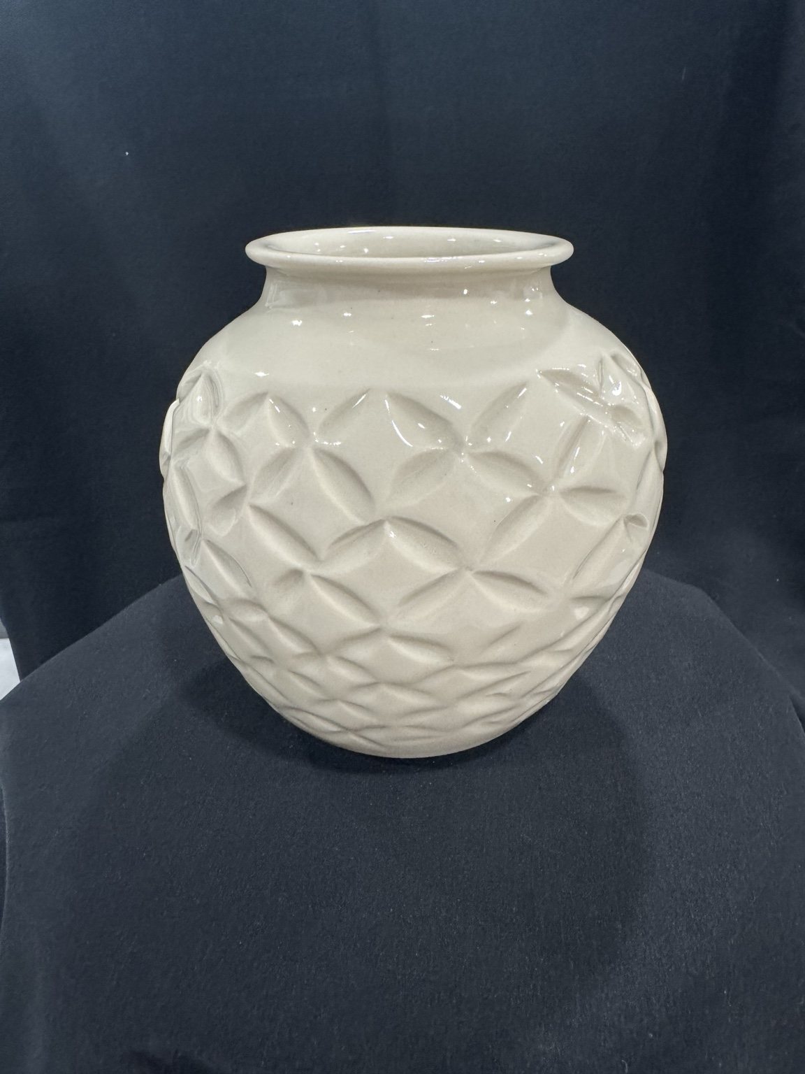 White textured vase